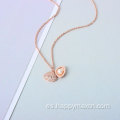 925 Collar de perlas de concha de oro rosa de plata esterlina
